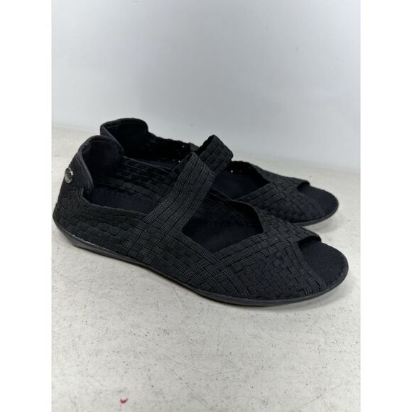 Bernie Mev Pull-On Mary Jane Mid Wedges Black 39-8 - Picture 2 of 7